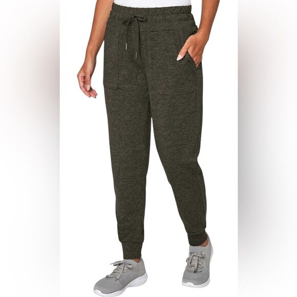 Mondetta NWOT Peached Melange Brushed Jogger Pants with Pockets Olive Size S - Picture 1 of 10